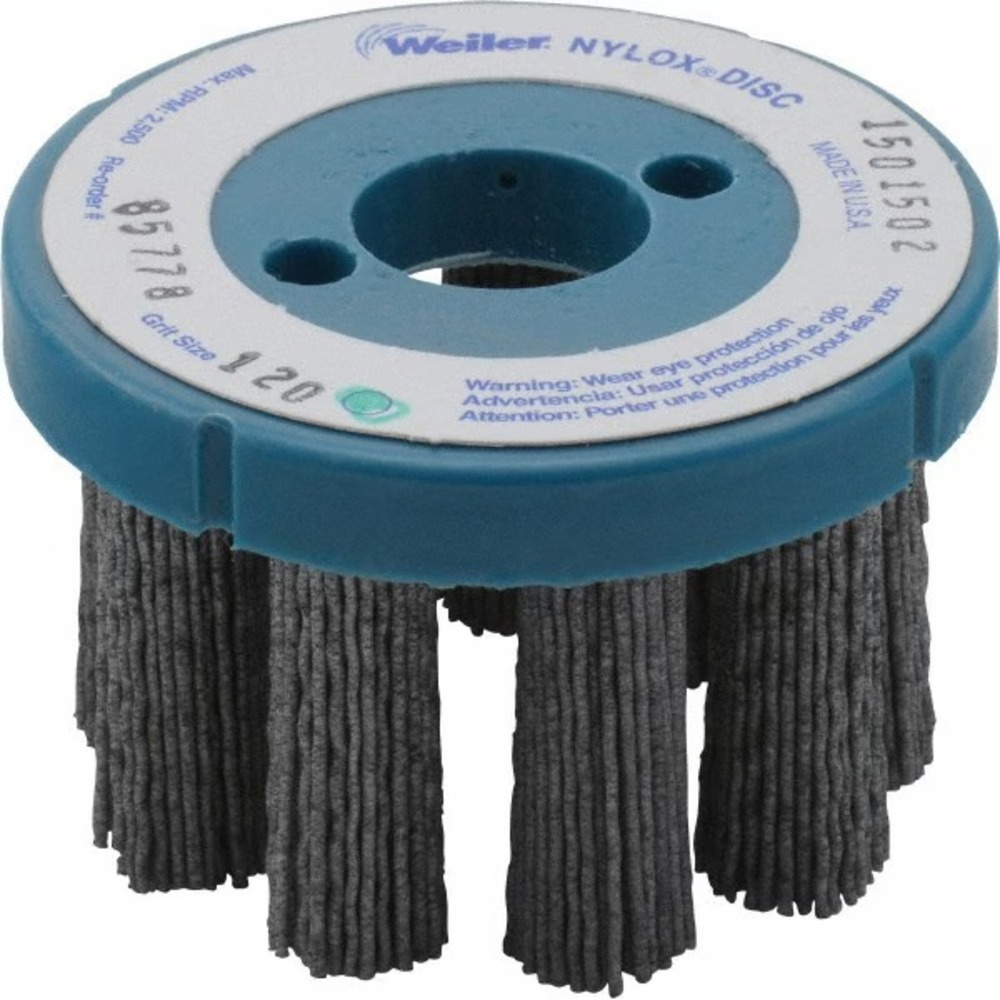 Weiler 85788 3" Nylox Disc Brush 80SC Fill Grit, 7/8" Arbor Hole NEW